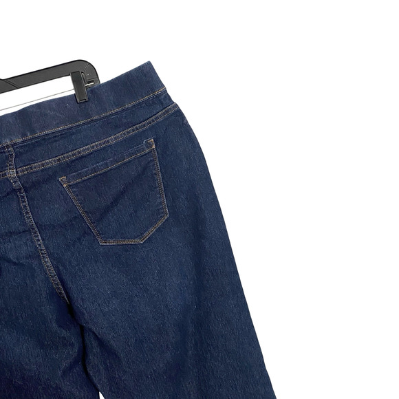 Terra&Sky Crop Ankle Denim Jeans Womens 1x 16w 18w Dark Stretch Pull On Elastic - Picture 6 of 8